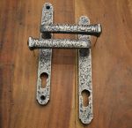 Pewter Cast Iron Victorian Scroll Style French Door Handles EuroLock (PEW700)